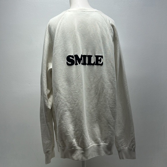 Sandro x Snoopy Smile Sweatshirt Crewneck Cotton Long Sleeve White Mens Size XXL - Picture 6 of 8